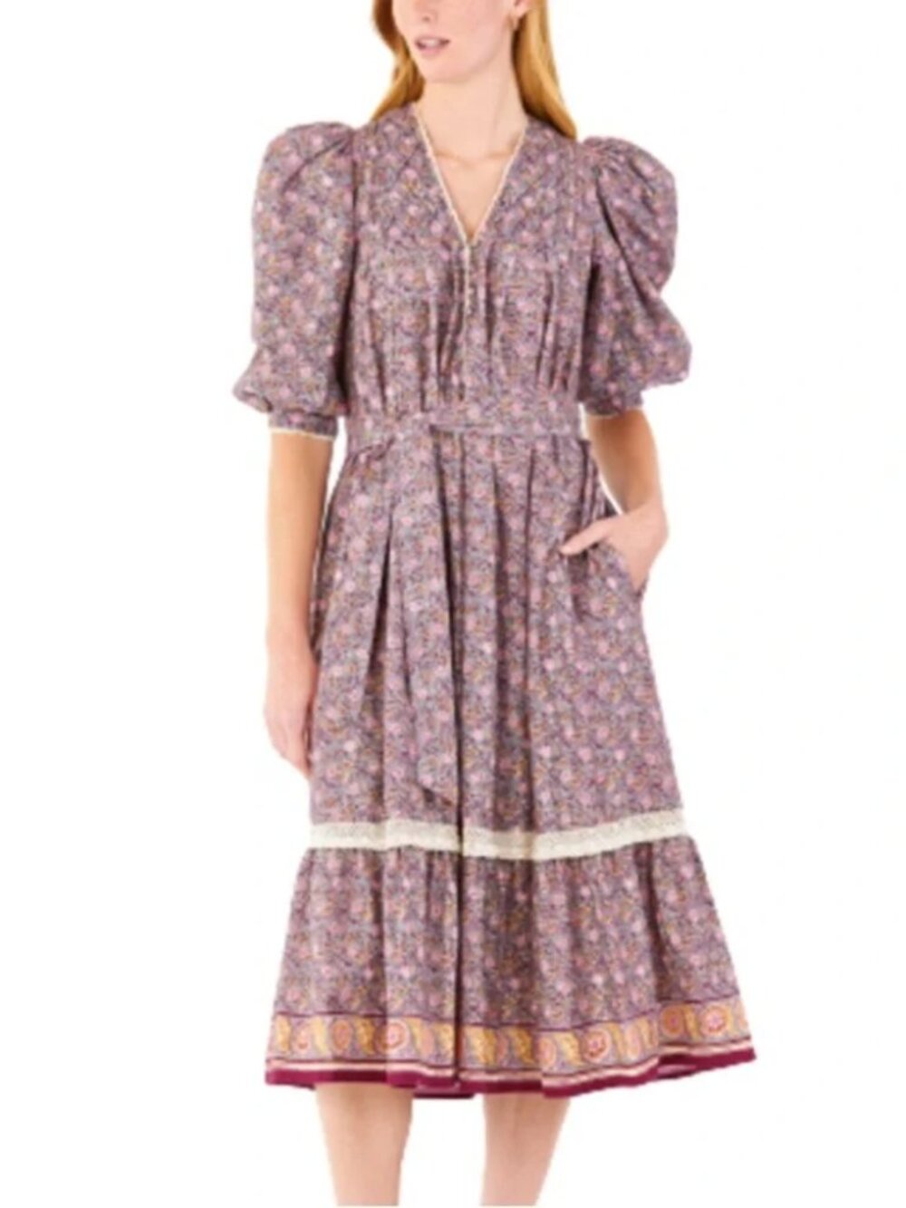 Hunter Bell Bowen Falling Leaves Cotton Floral Maxi Dress